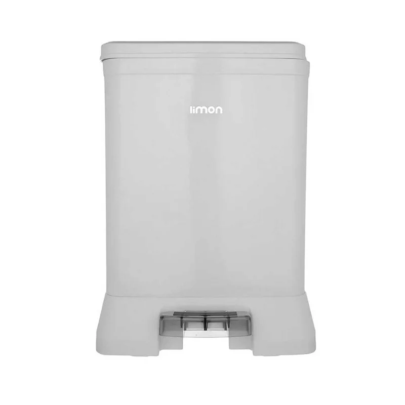 سطل زباله پدالی 12 لیتری چهارگوش مدل آرام بند لیمون