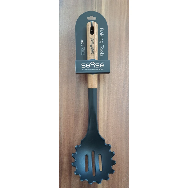 کفگیر ماکارونی دسته چوبی نسوز مدل sense