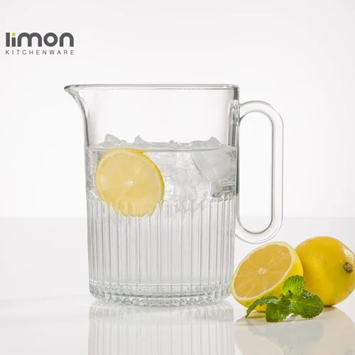 پارچ شیشه ای شیاردار لیمون