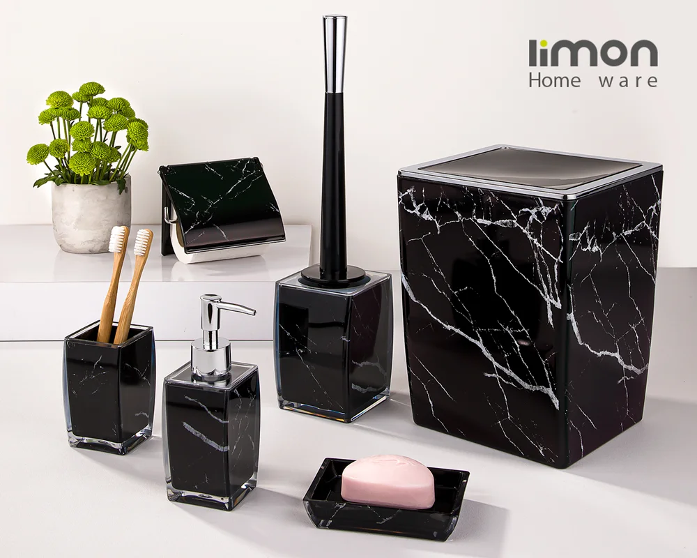 ست سرویس بهداشتی دوجداره کلاسیک طرح ماربل لیمون