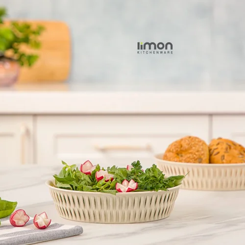 سبد نان و سبزی بیضی طرح بامبو لیمون