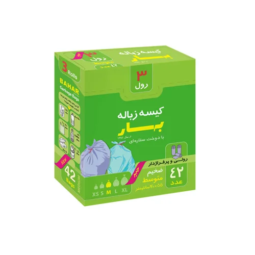 کیسه زباله 42 عددی سایز متوسط دوخت ستاره ای بهار