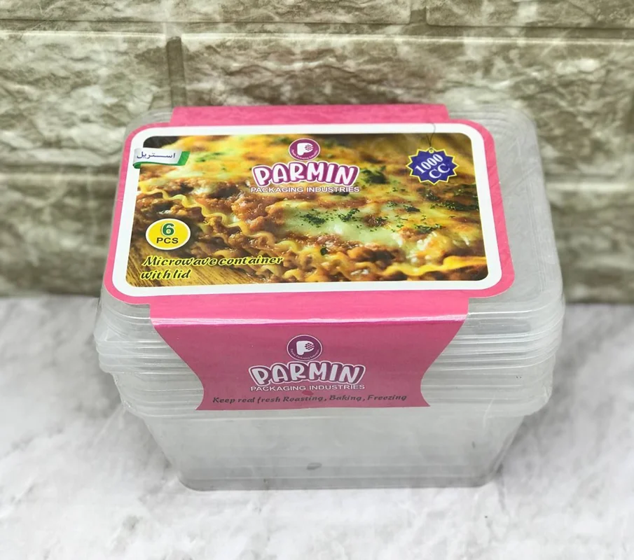 ظرف ماکروفری و فریزری سایز 1 لیتری 6 عددی