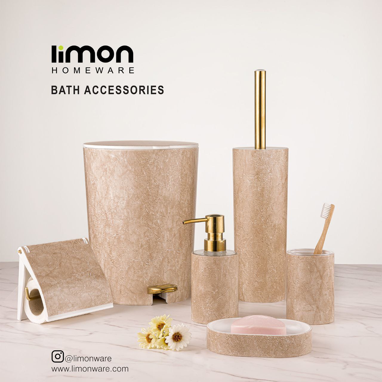 ست سرویس بهداشتی طرح سنگ لیمون