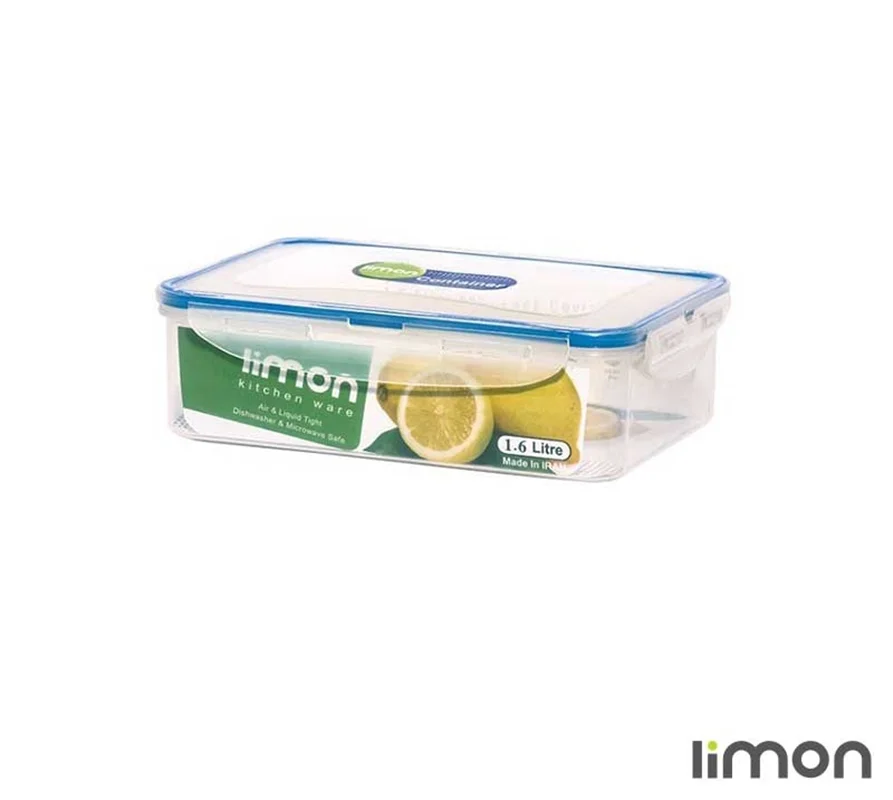 ظرف فریزری مستطیلی 1/6 لیتری لیمون