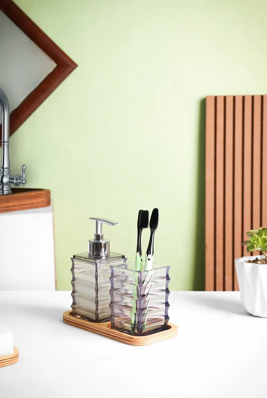 ست جامایع و جامسواکی زیر چوبی